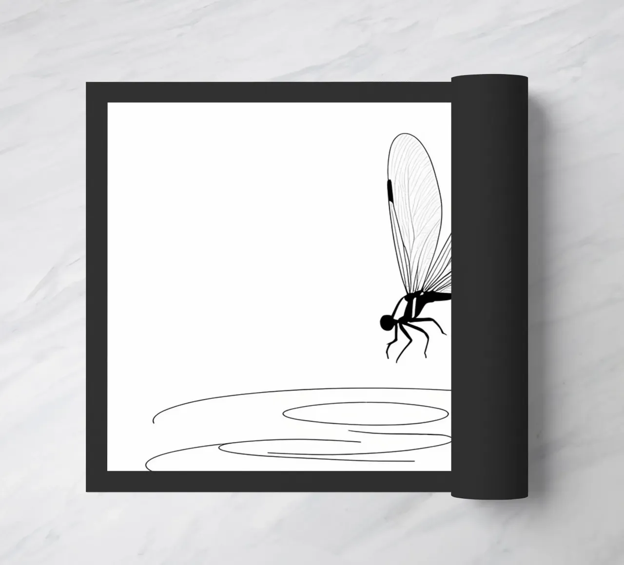 Libellula sull'acqua Line Art minimalista zerbino da Viv Line Art