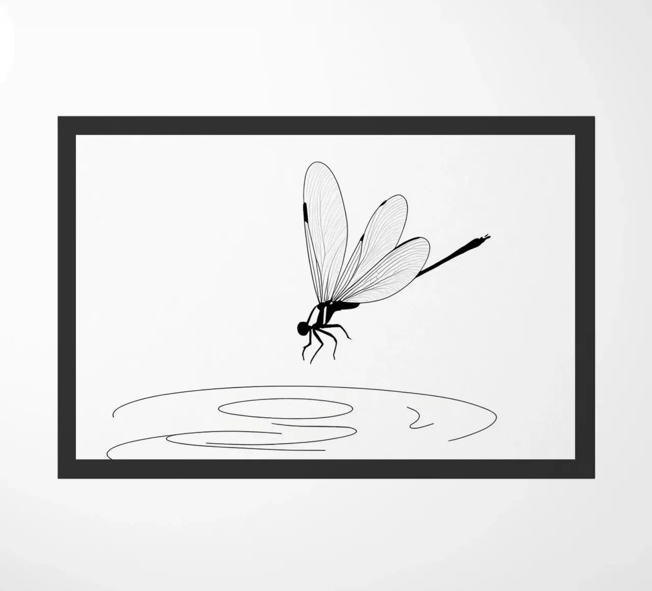 Libellula sull'acqua Line Art minimalista zerbino da Viv Line Art
