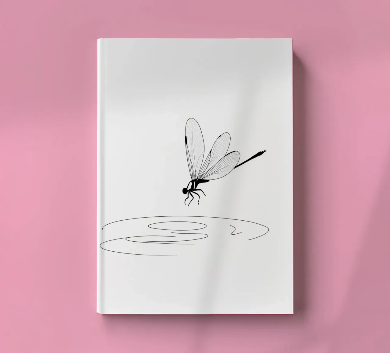 Dragonfly on the Water Minimalist Line Art notebook by Viv Line Art