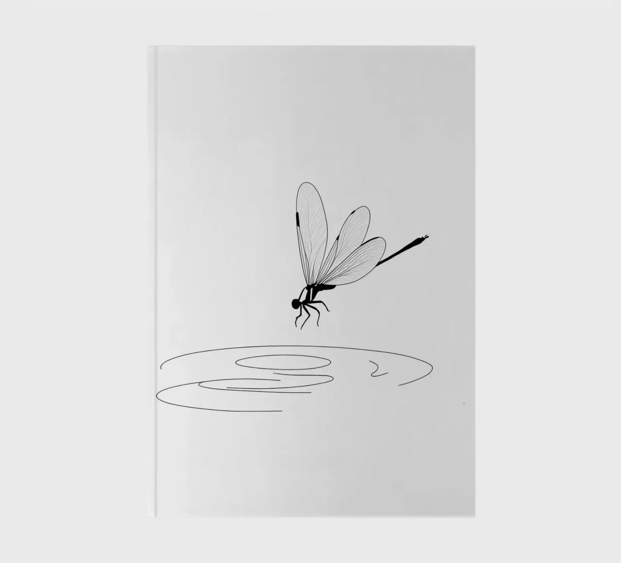 Dragonfly on the Water Minimalist Line Art notebook by Viv Line Art