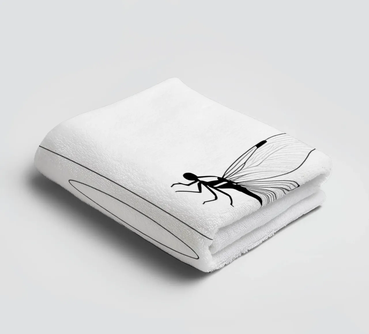 Libellula sull'acqua Line Art minimalista asciugamano da bagno da Viv Line Art