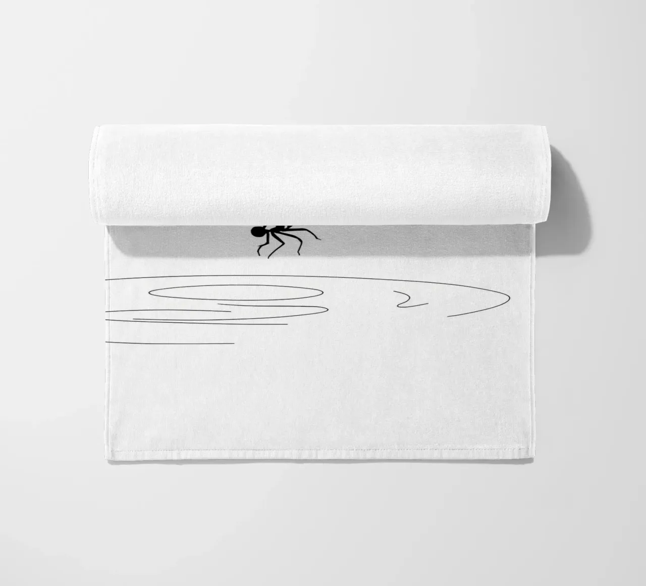 Libellula sull'acqua Line Art minimalista telo mare da Viv Line Art