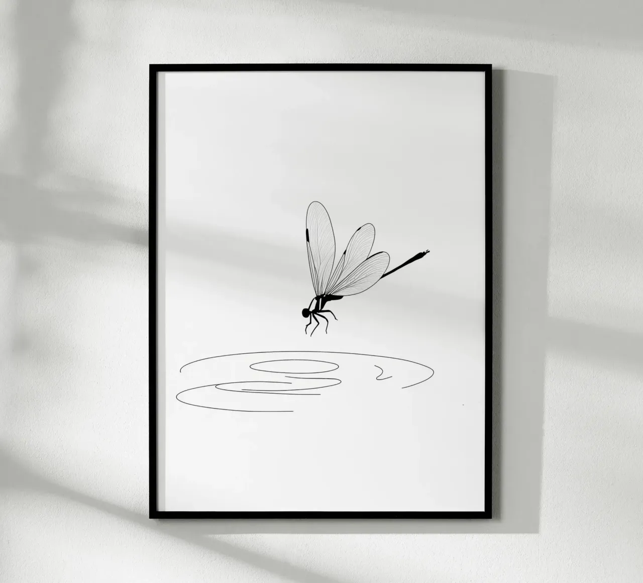 Libellula sull'acqua Line Art minimalista carta hahnemühle da Viv Line Art