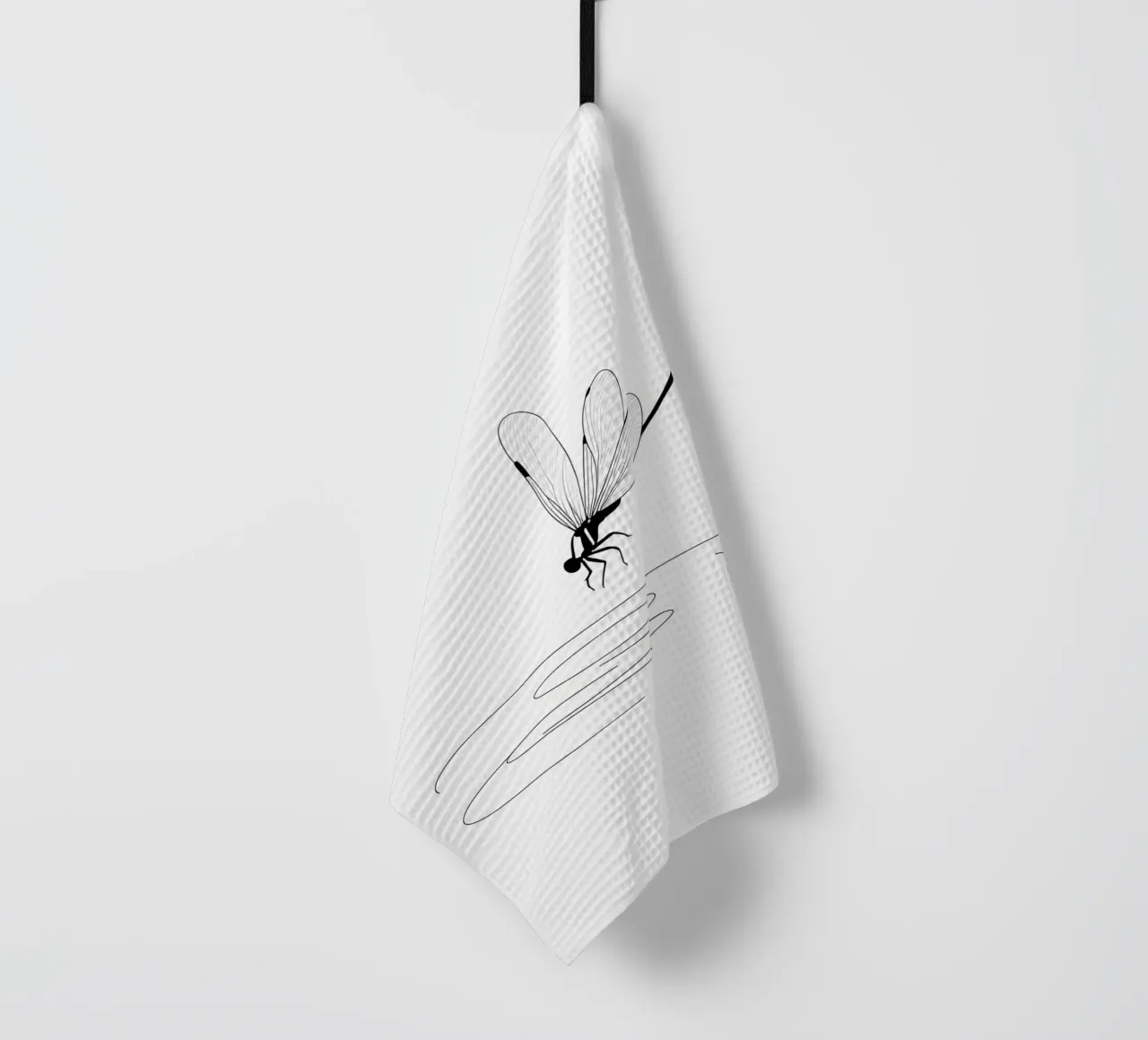 Libellula sull'acqua Line Art minimalista canovaccio da cucina da Viv Line Art