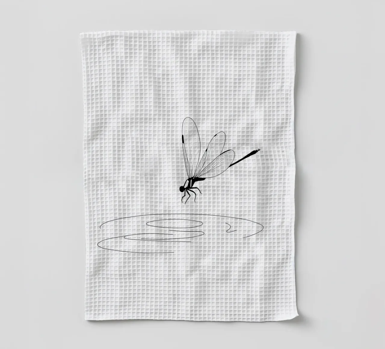 Libellula sull'acqua Line Art minimalista canovaccio da cucina da Viv Line Art