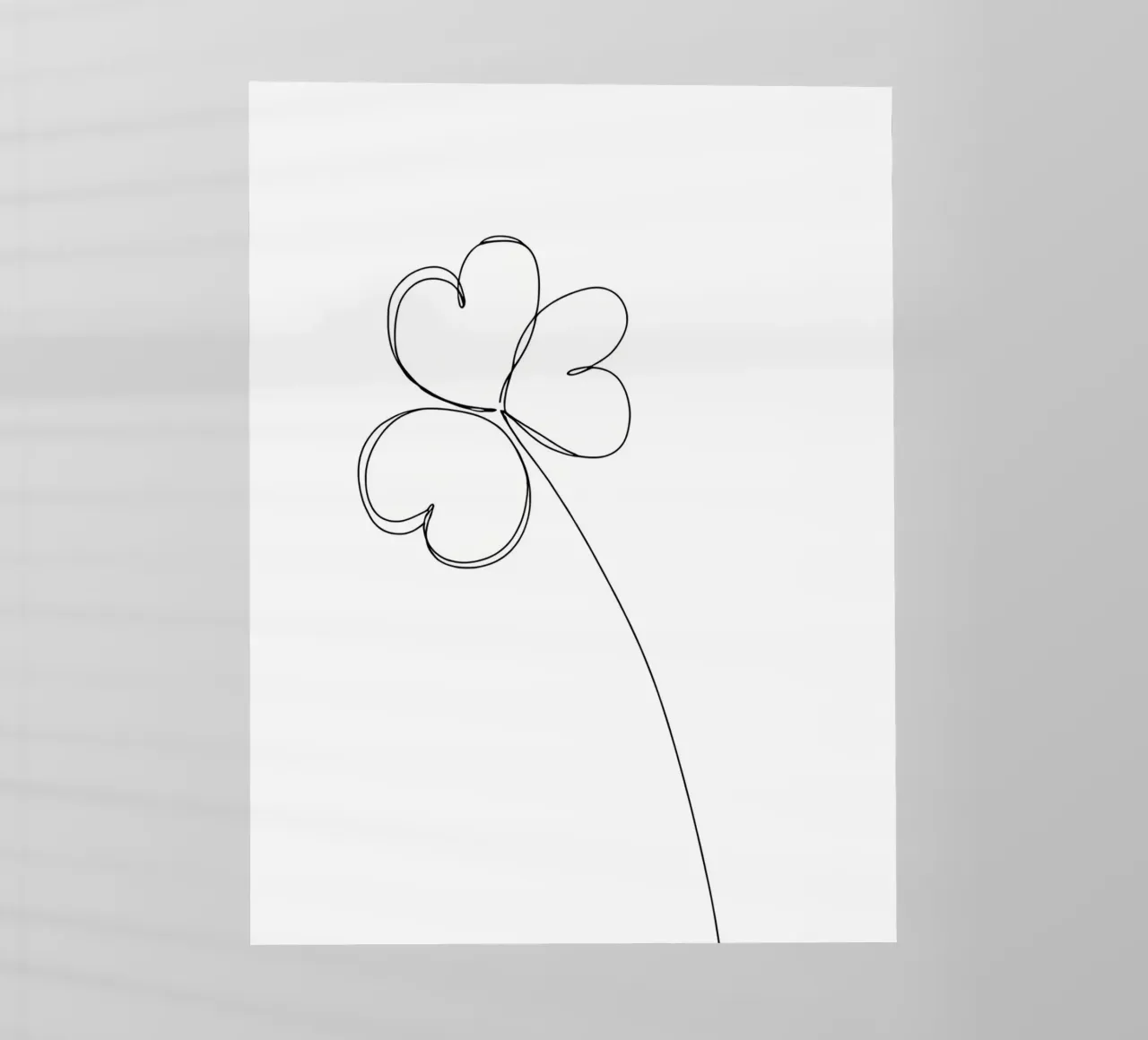 Foglie in tre parti Line Art minimalista pellicola backlit da Viv Line Art