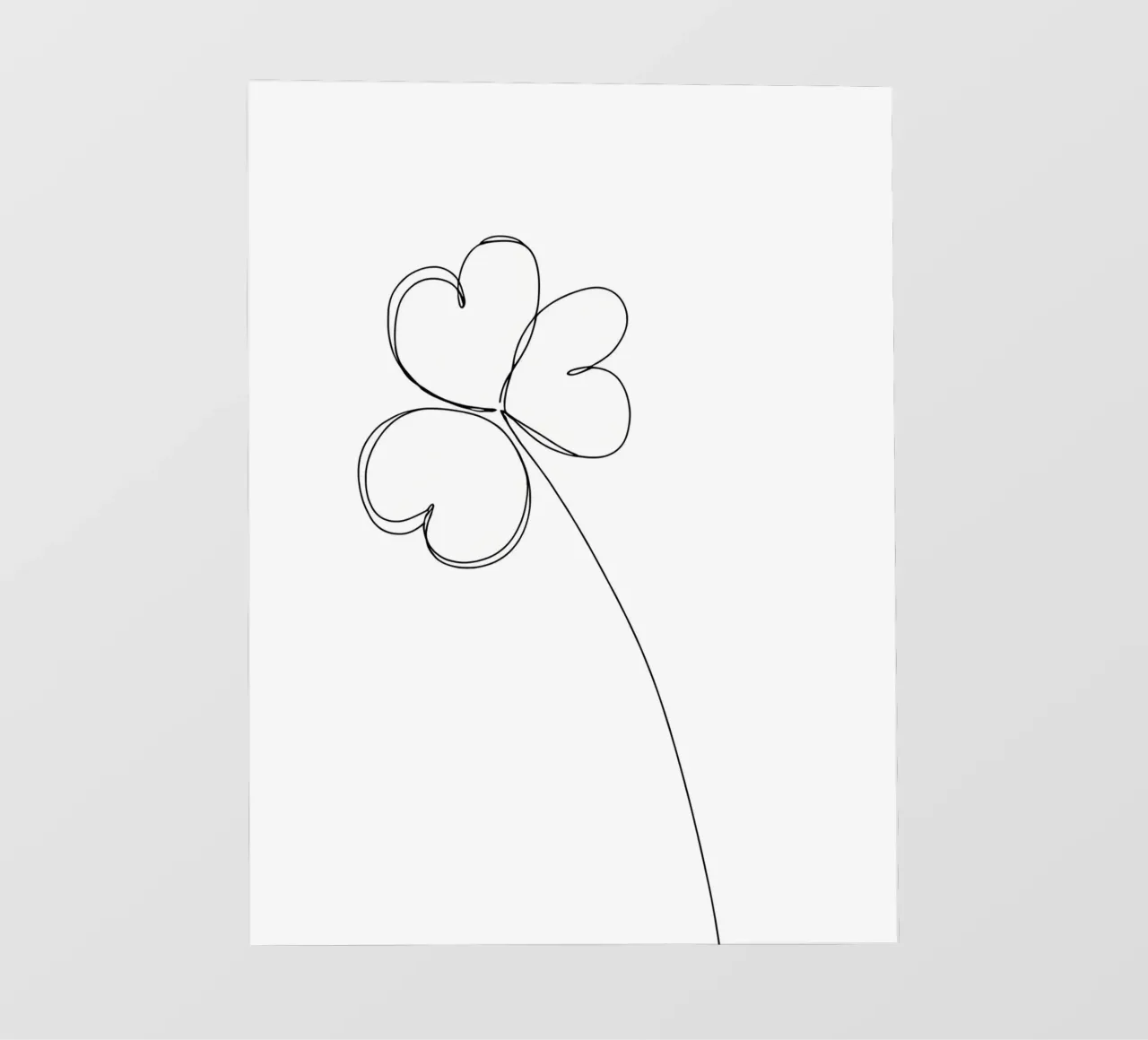 Foglie in tre parti Line Art minimalista pellicola backlit da Viv Line Art