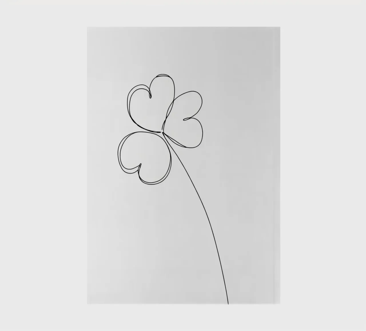 Three Parts Leaf Minimalist Line Art notebook by Viv Line Art