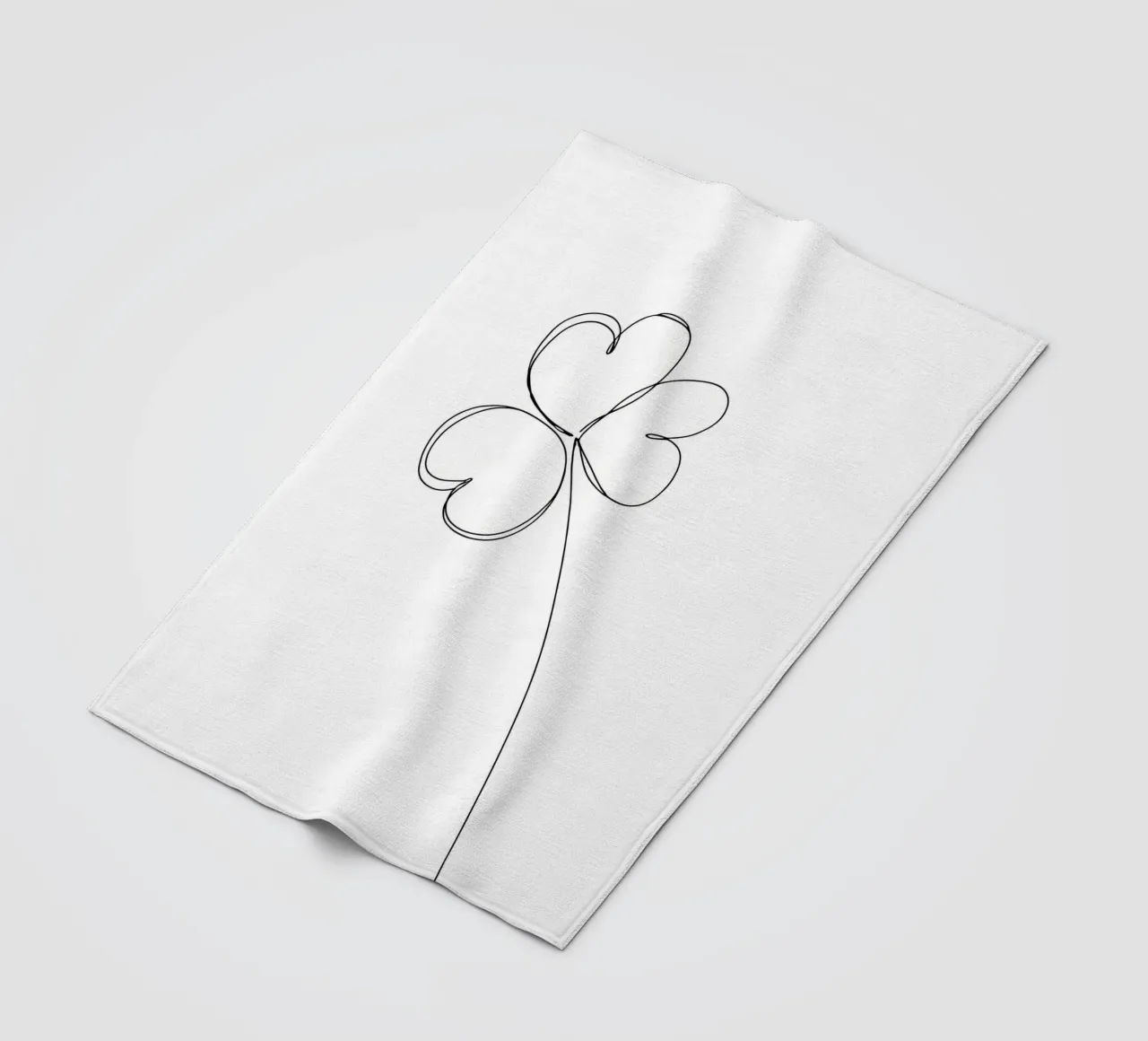Foglie in tre parti Line Art minimalista coperta in pile da Viv Line Art