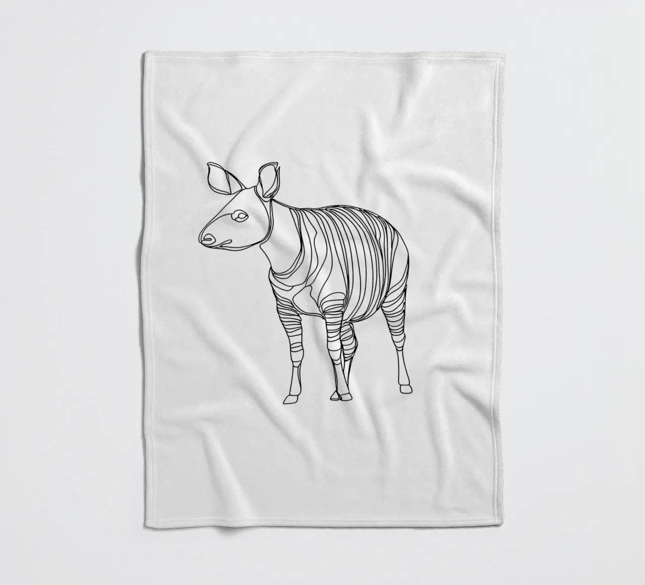 Tapiro in piedi Line Art minimalista coperta in pile da Viv Line Art