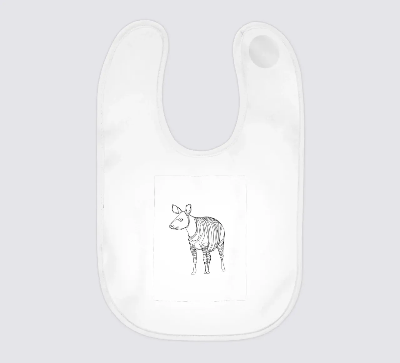 Tapiro in piedi Line Art minimalista bavaglino da Viv Line Art