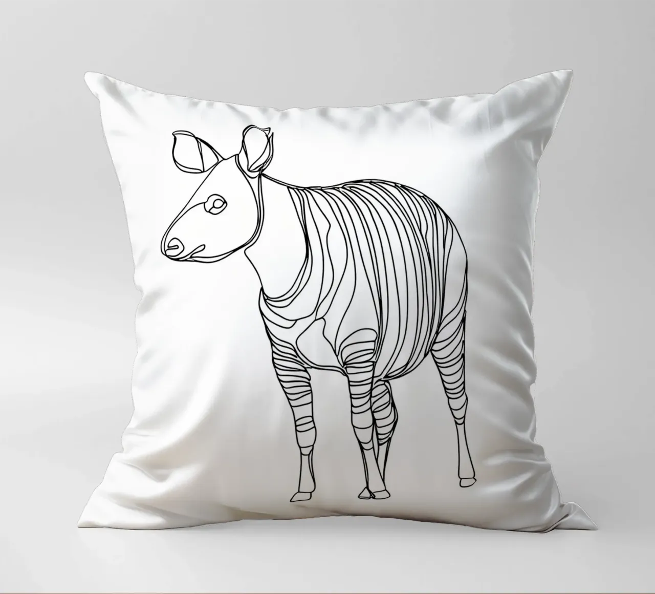 Tapiro in piedi Line Art minimalista cuscino da Viv Line Art