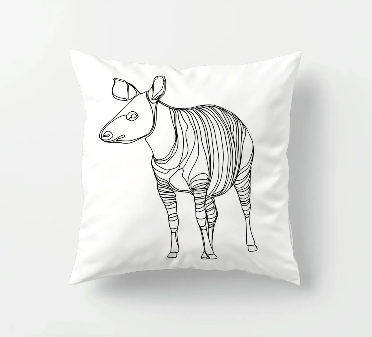 Tapiro in piedi Line Art minimalista cuscino da Viv Line Art