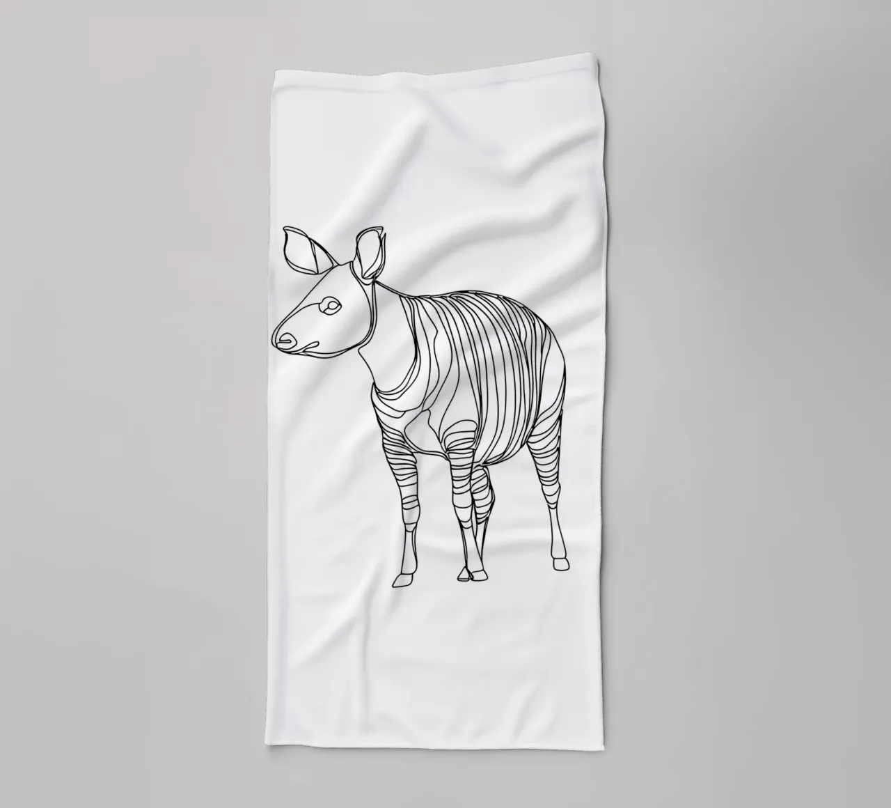 Tapir debout Dessin au trait minimaliste serviette de bain de Viv Line Art