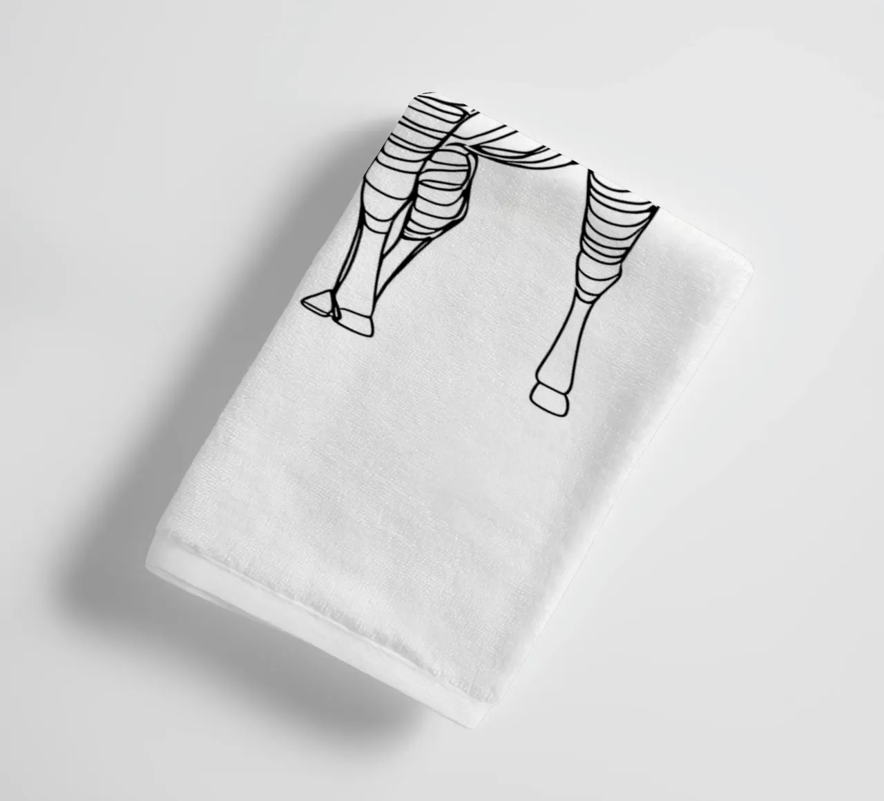 Tapir debout Dessin au trait minimaliste serviette de bain de Viv Line Art