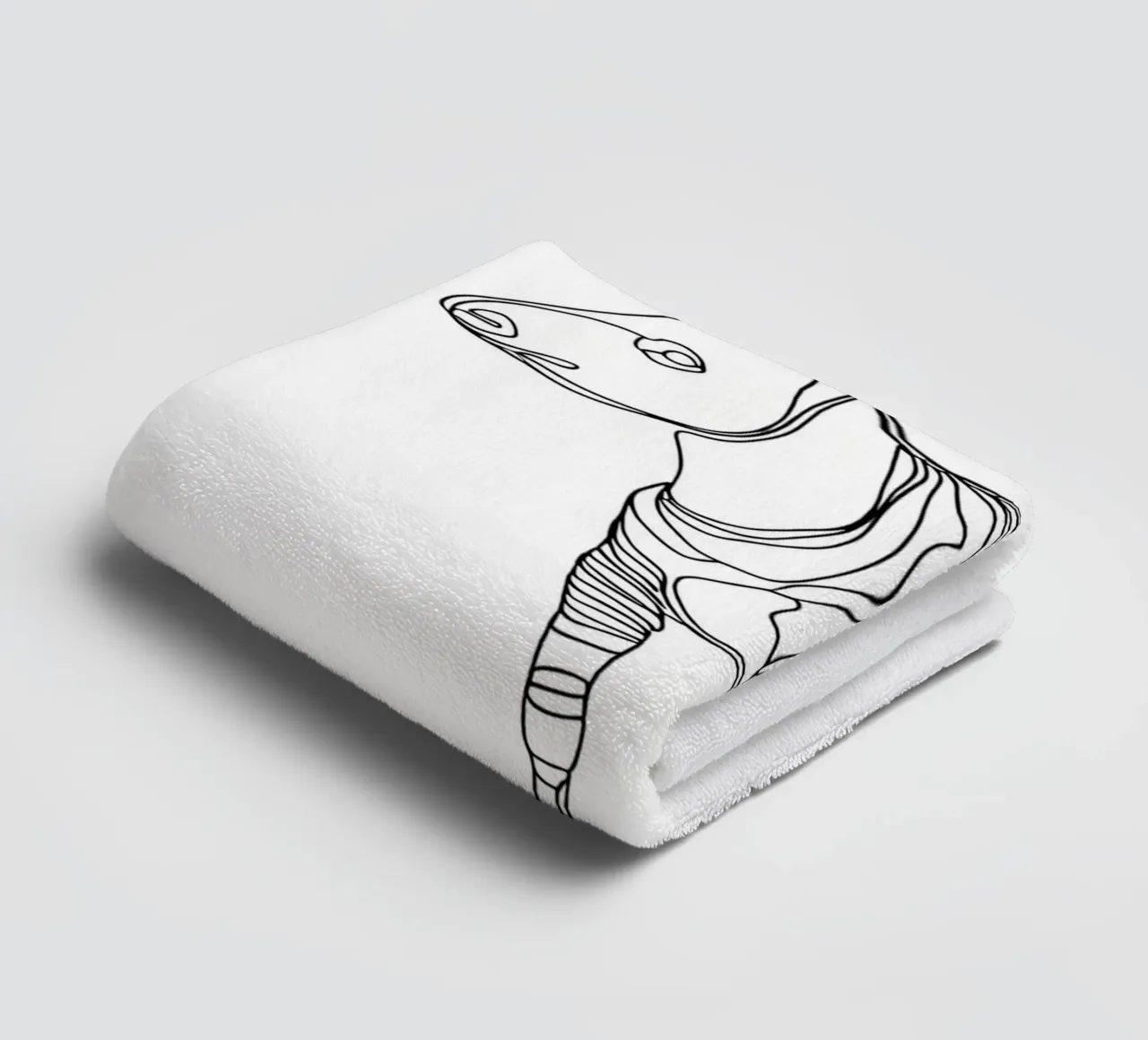 Tapir debout Dessin au trait minimaliste serviette de bain de Viv Line Art