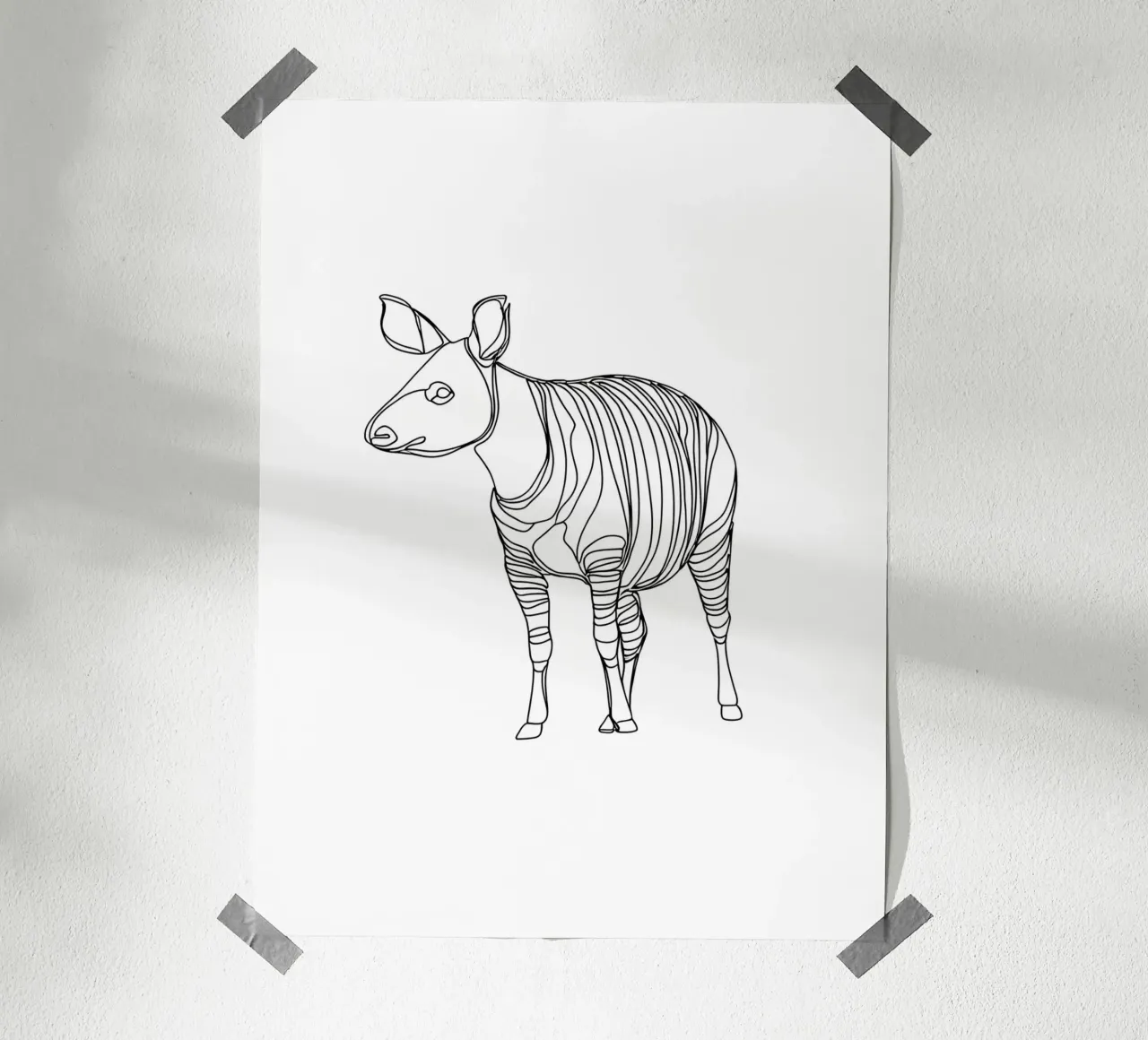 Tapir Standing Minimalist Line Art hahnemühle by Viv Line Art