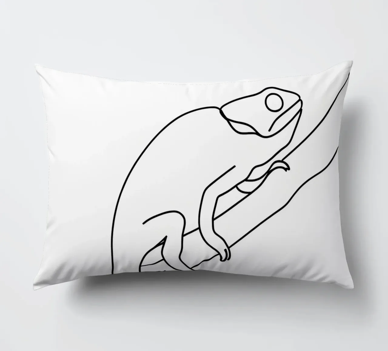 Chameleon Minimalist Line Art decorative cushion by Viv Line Art