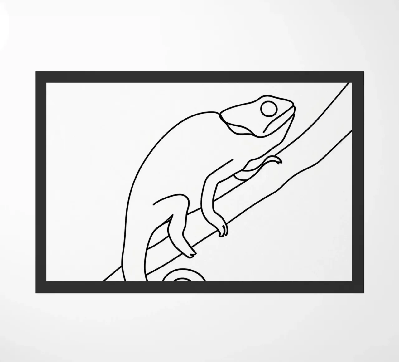 Line art camaleonte minimalista zerbino da Viv Line Art