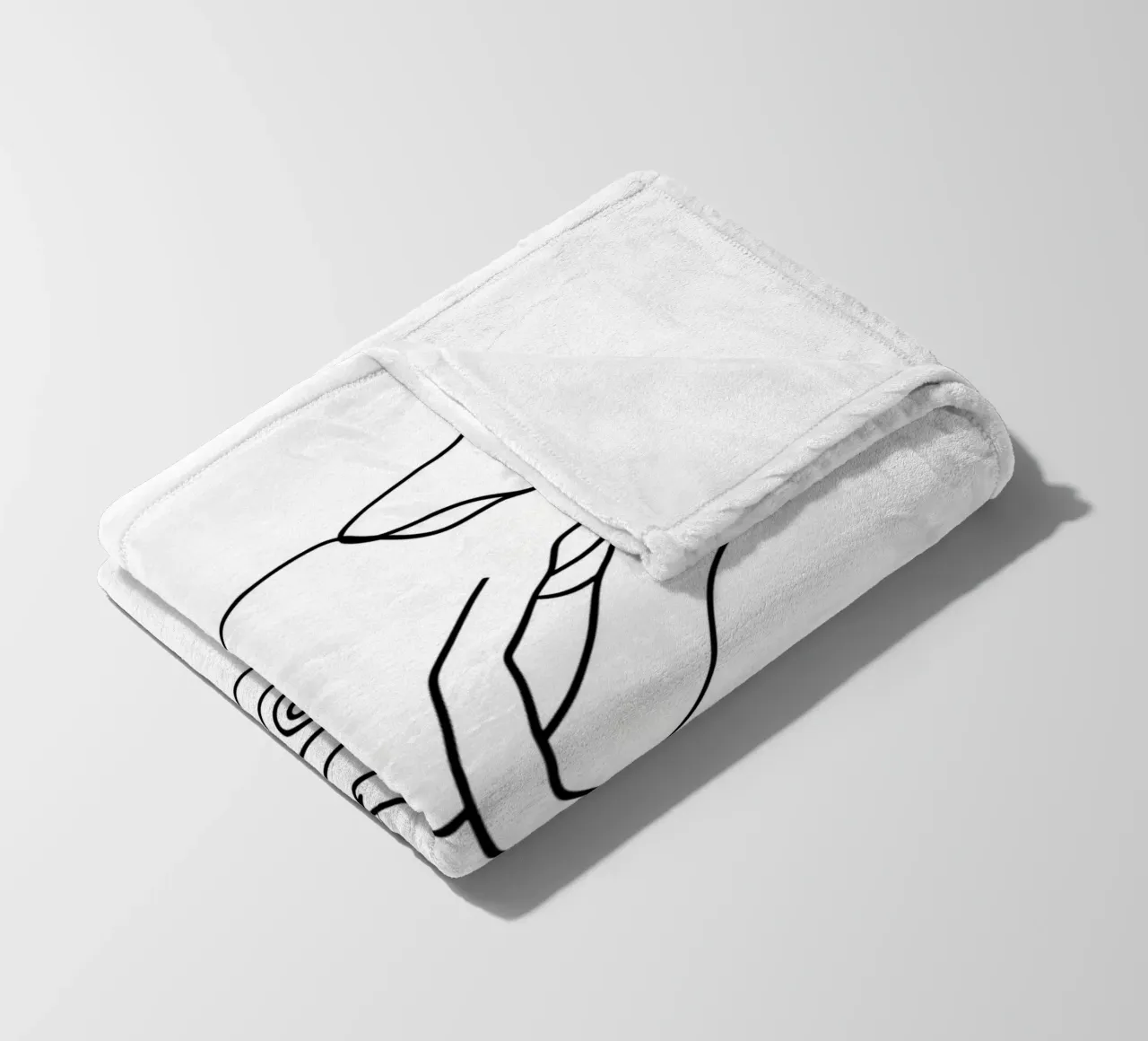 Chameleon Minimalist Line Art fleece blanket by Viv Line Art