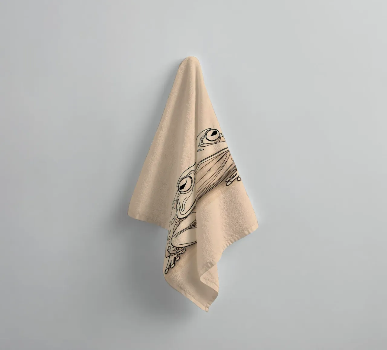 Big Frog Minimalist Line Art towel by Viv Line Art