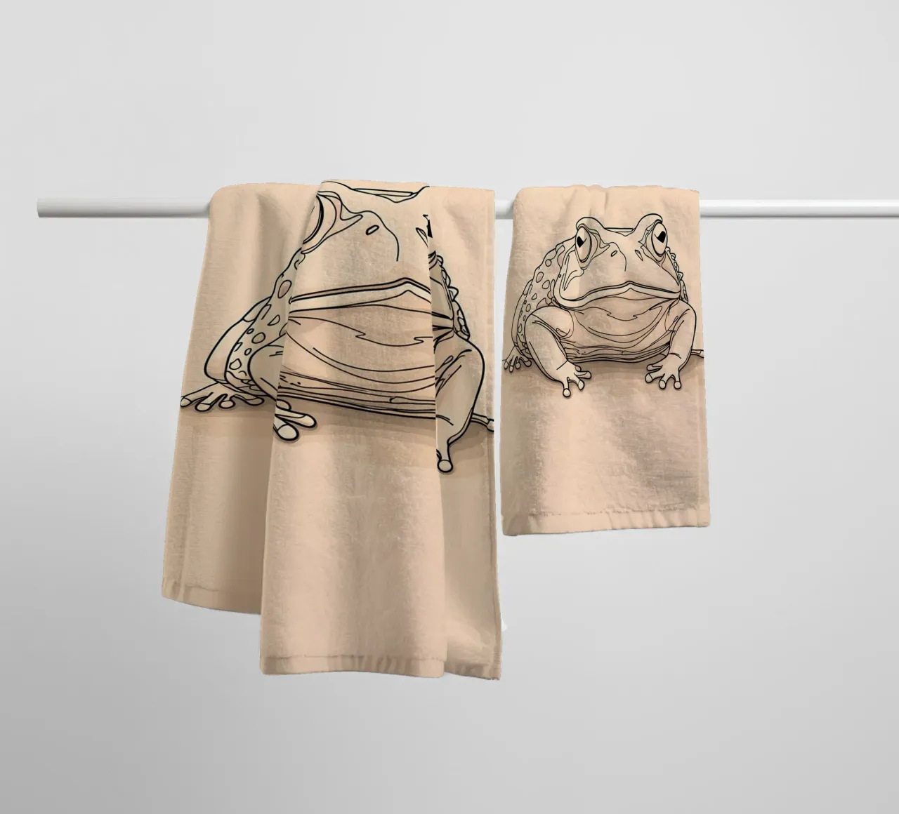 Big Frog Minimalist Line Art towel by Viv Line Art