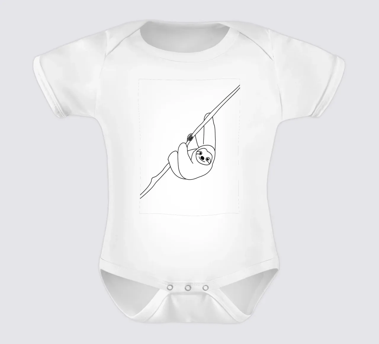 Sloth Minimalist Line Art short-sleeve baby romper by Viv Line Art