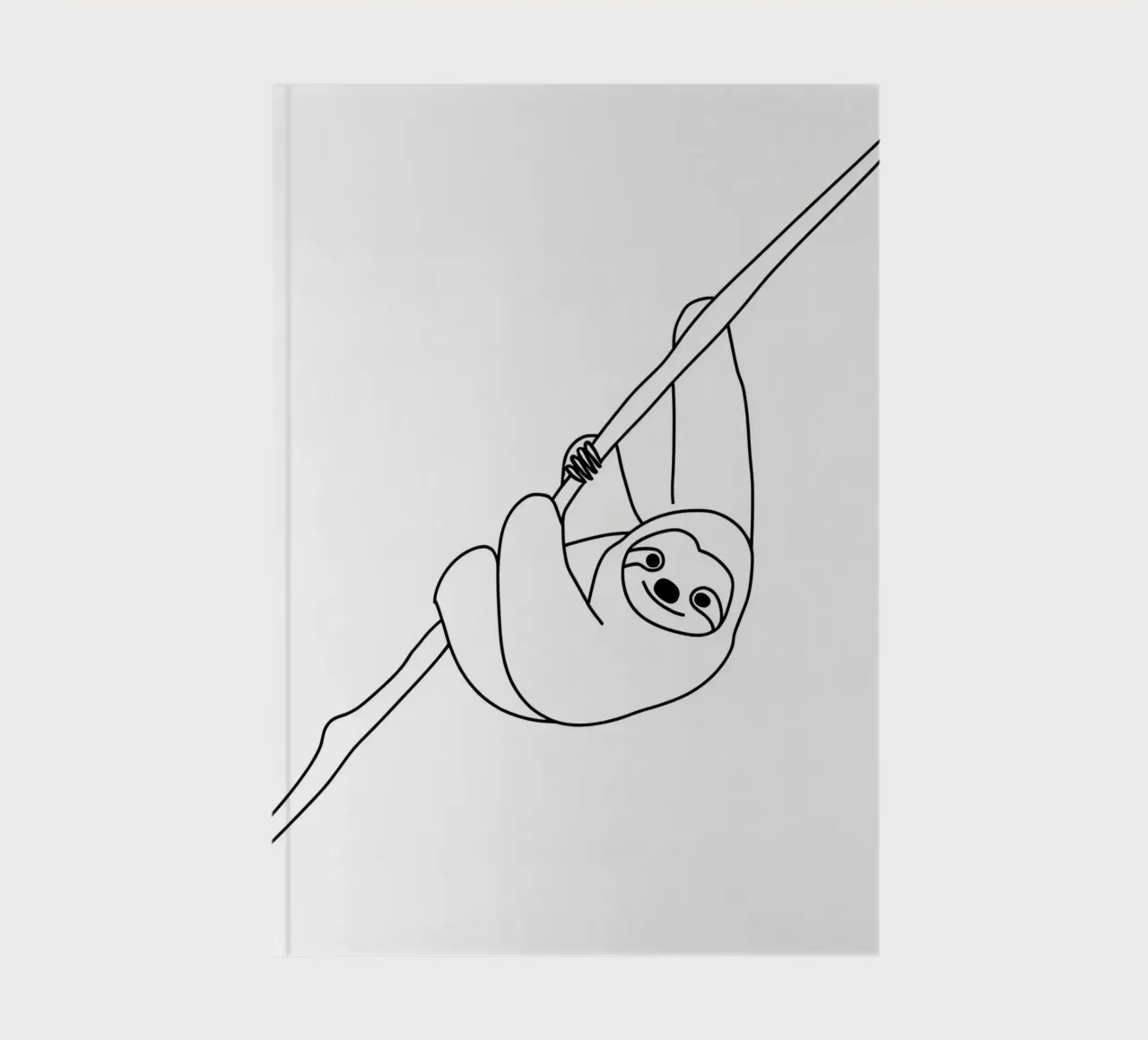 Sloth Minimalist Line Art notebook by Viv Line Art