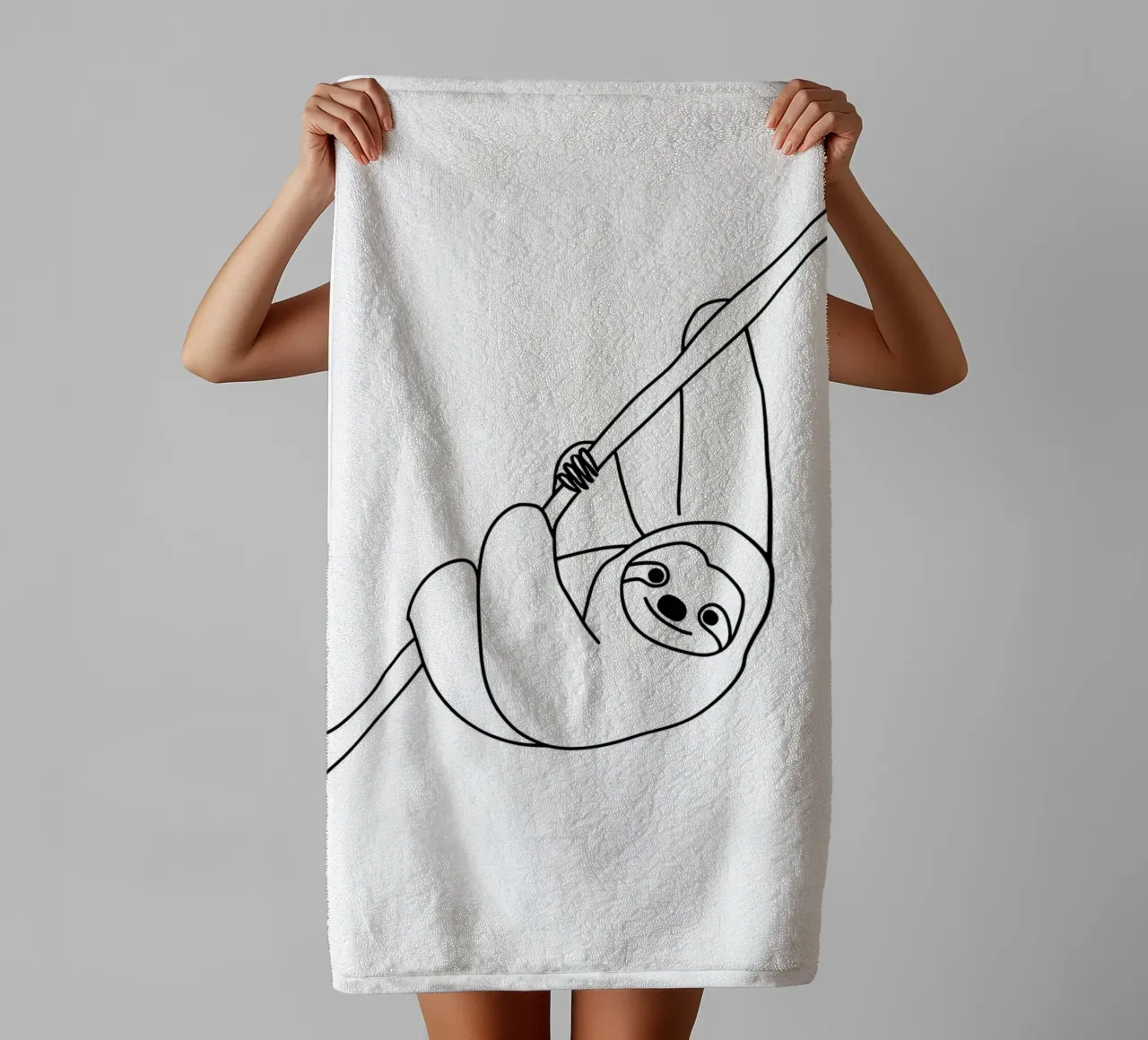 Sloth Minimalist Line Art serviette de bain de Viv Line Art