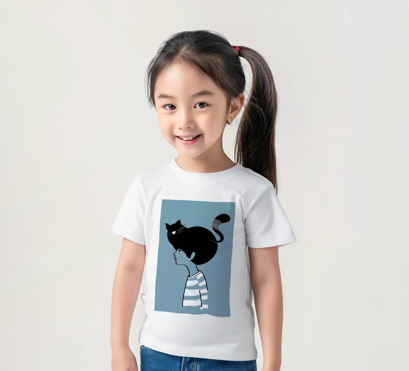 Cat Head t-shirt bambini da Doozal