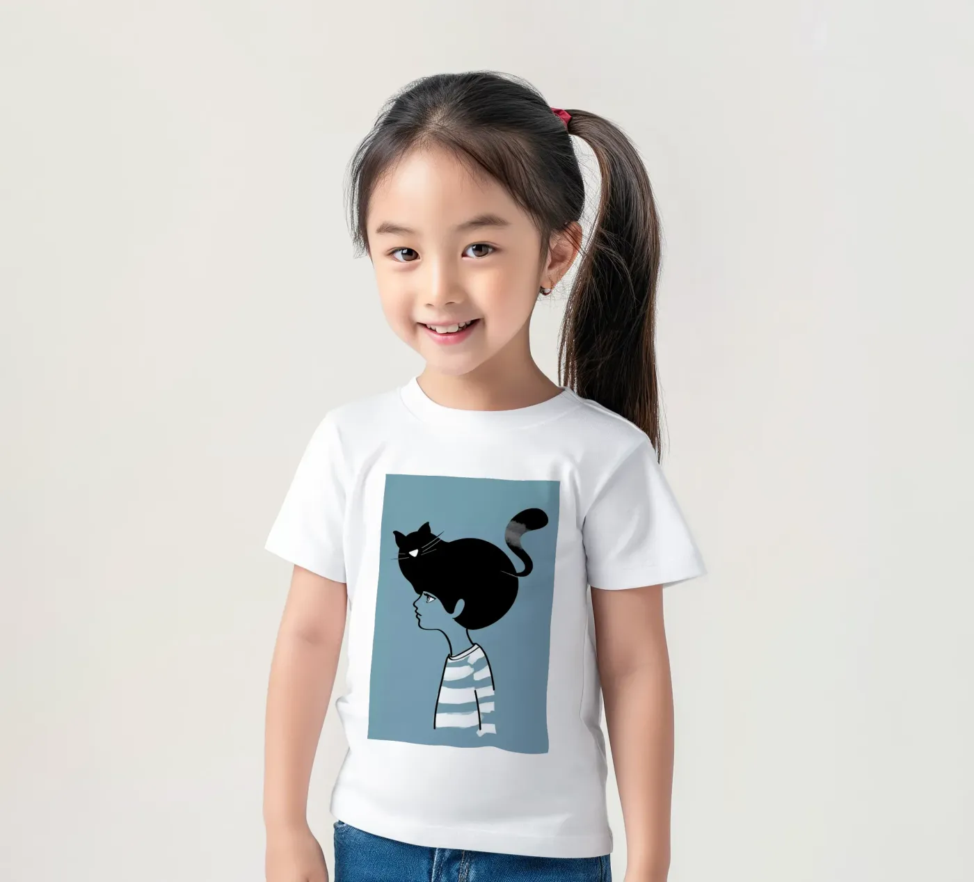 Cat Head t-shirt bambini da Doozal