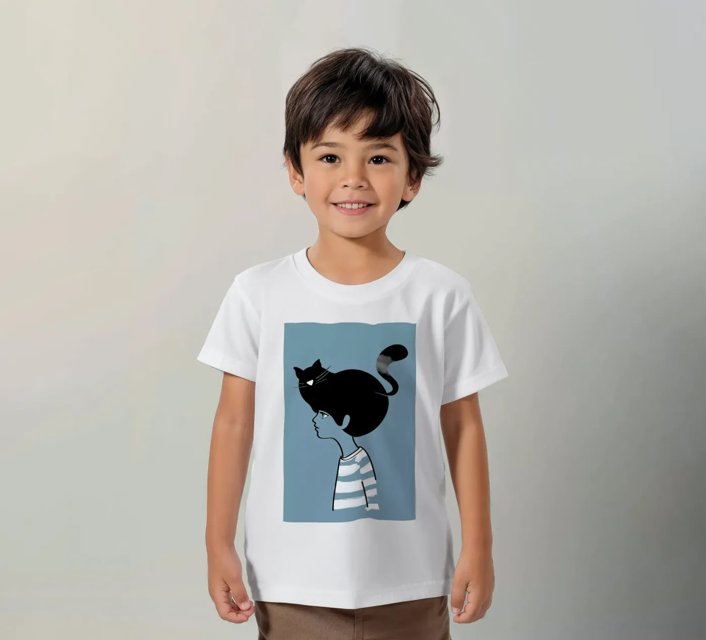 Cat Head t-shirt bambini da Doozal
