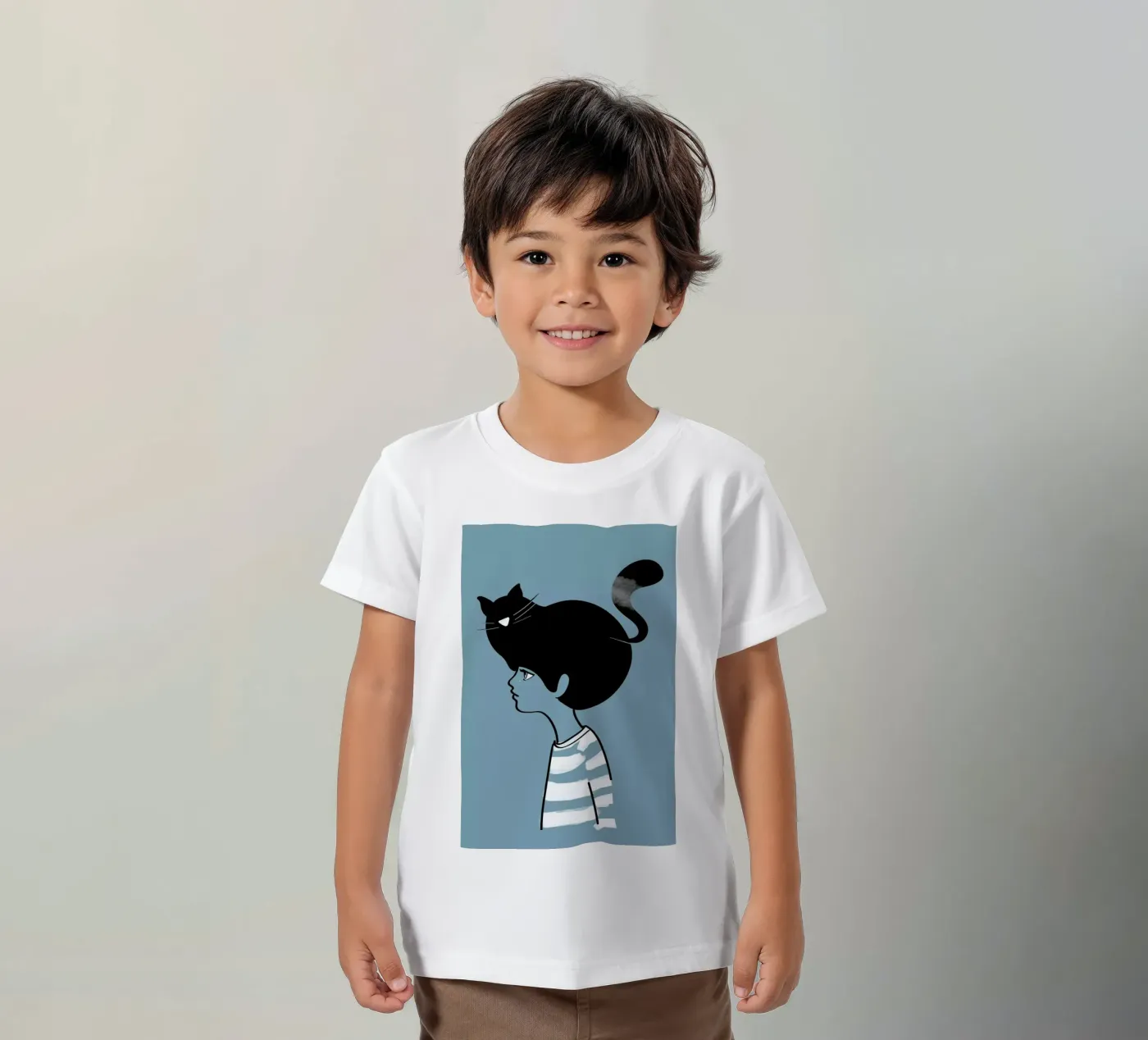 Cat Head t-shirt bambini da Doozal