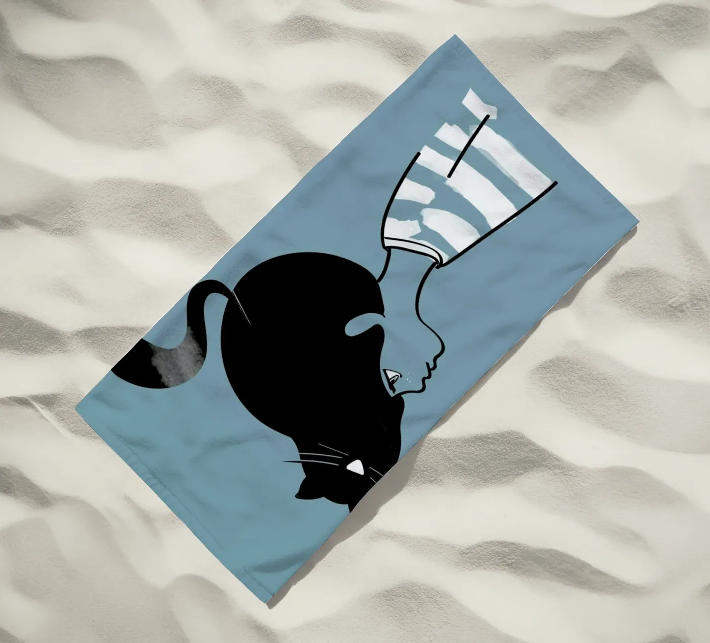Cat Head beach towel by Doozal