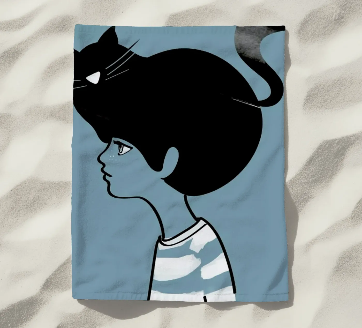 Cat Head beach towel by Doozal