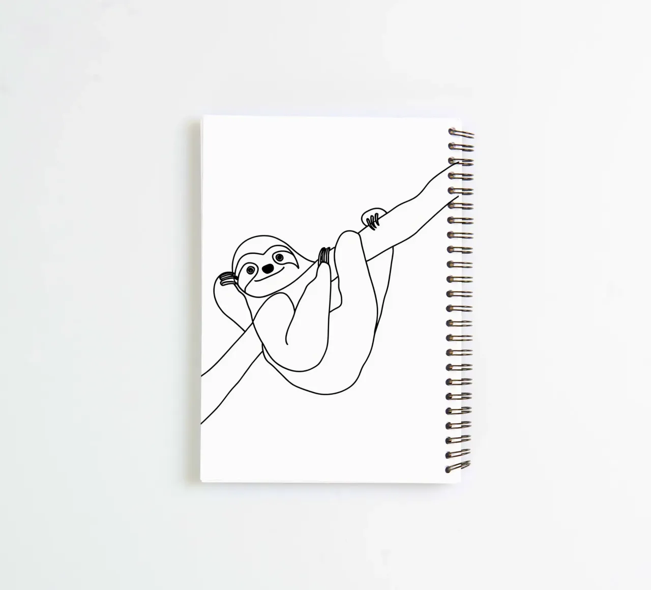 Sloth Minimalist Line Art 2 spiral notebook by Viv Line Art