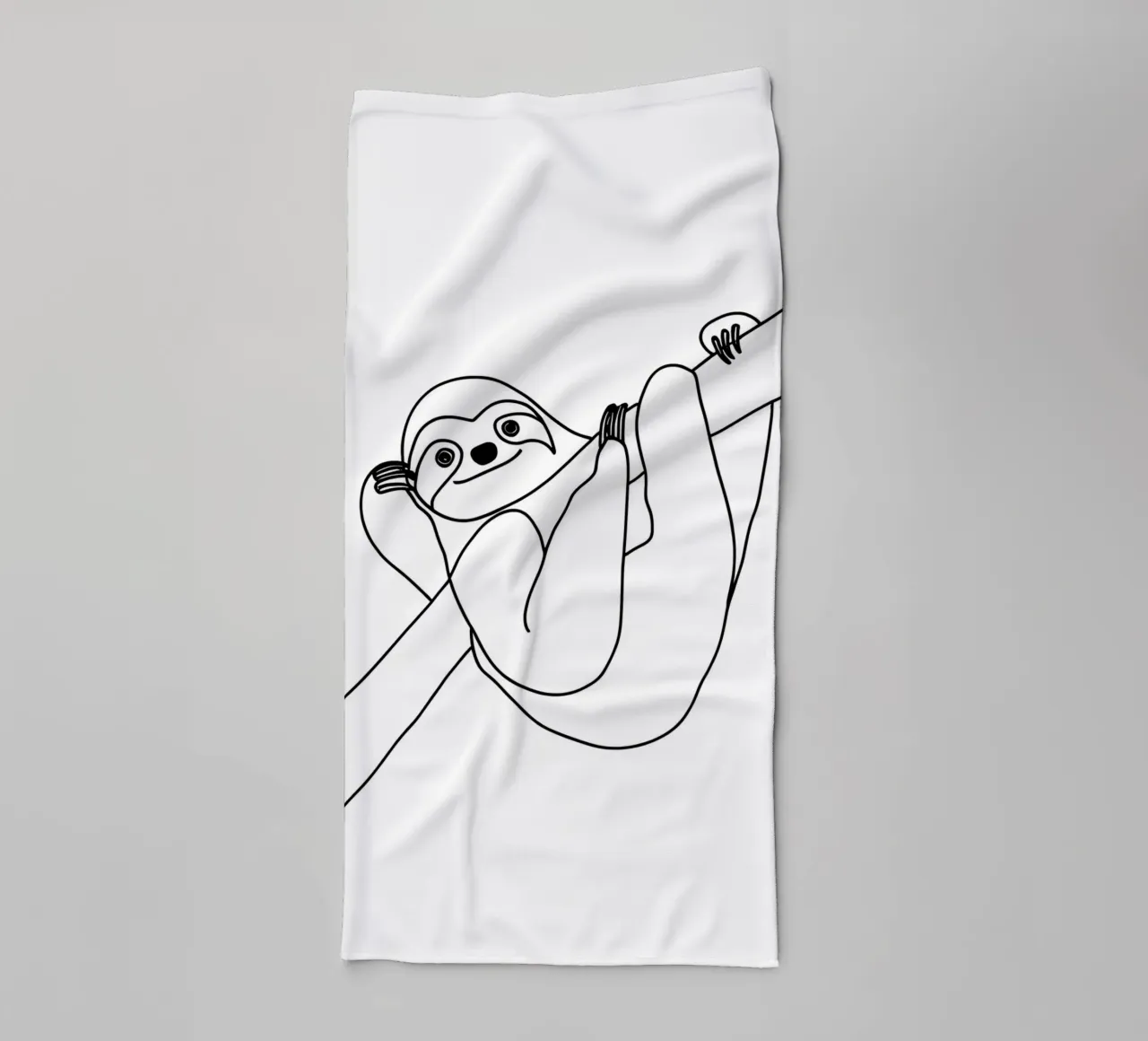 Faultier Minimalist Line Art 2 Handtuch von Viv Line Art