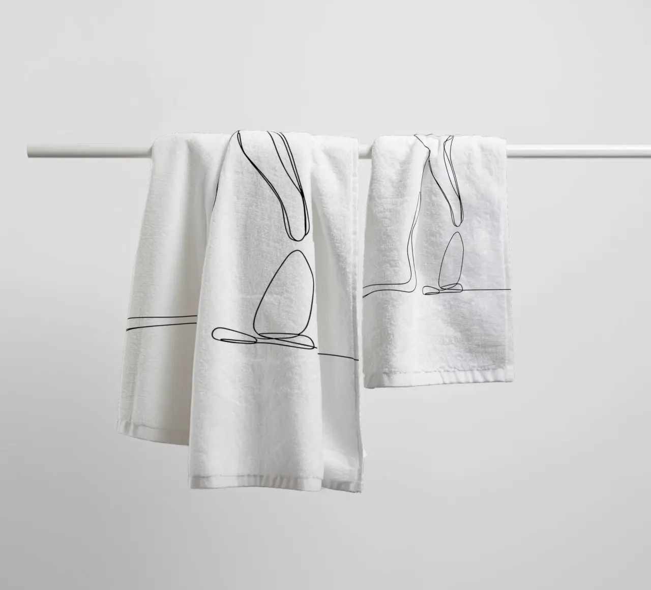 Meerkat Looking Back Minimalist Line Art towel by Viv Line Art