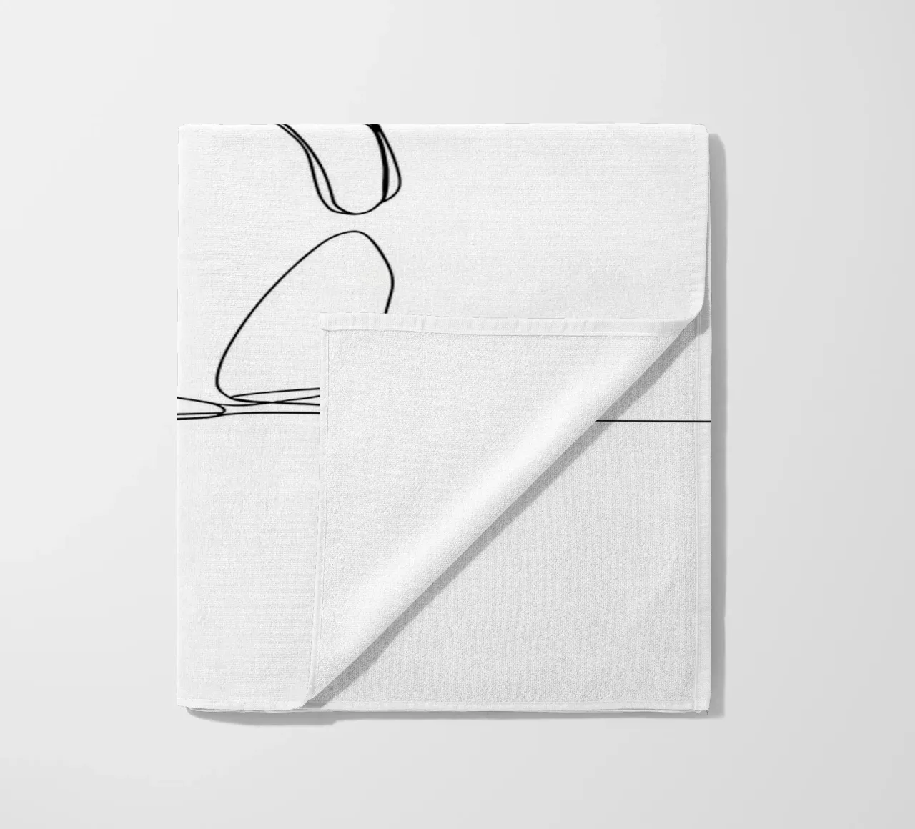 Meerkat Looking Back Minimalist Line Art beach towel by Viv Line Art