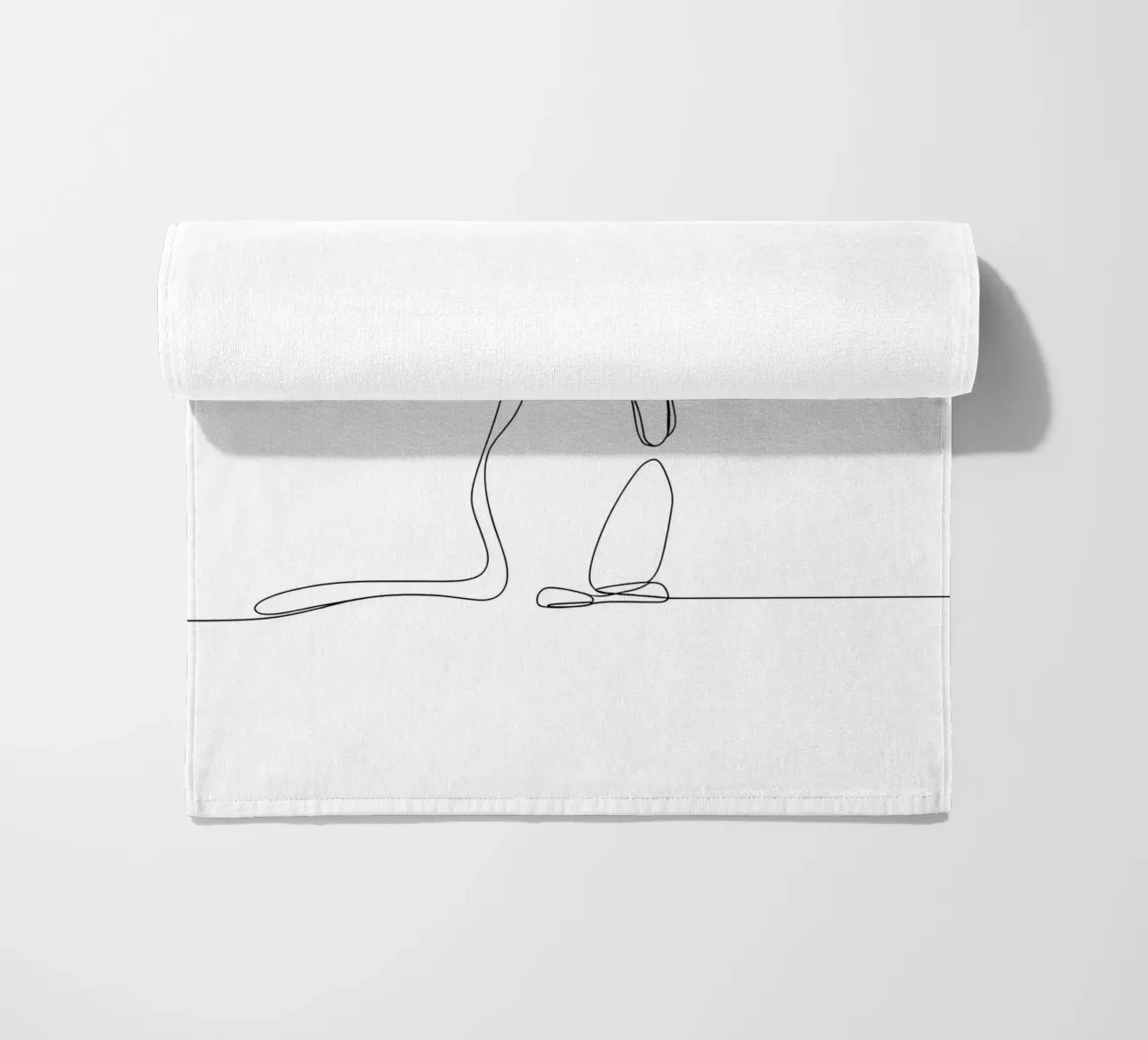 Meerkat Looking Back Minimalist Line Art beach towel by Viv Line Art