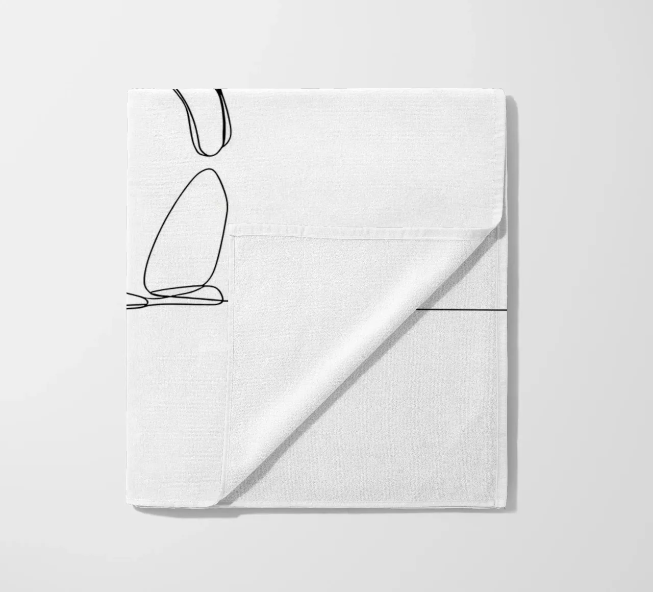 Meerkat Looking Back Minimalist Line Art beach towel by Viv Line Art