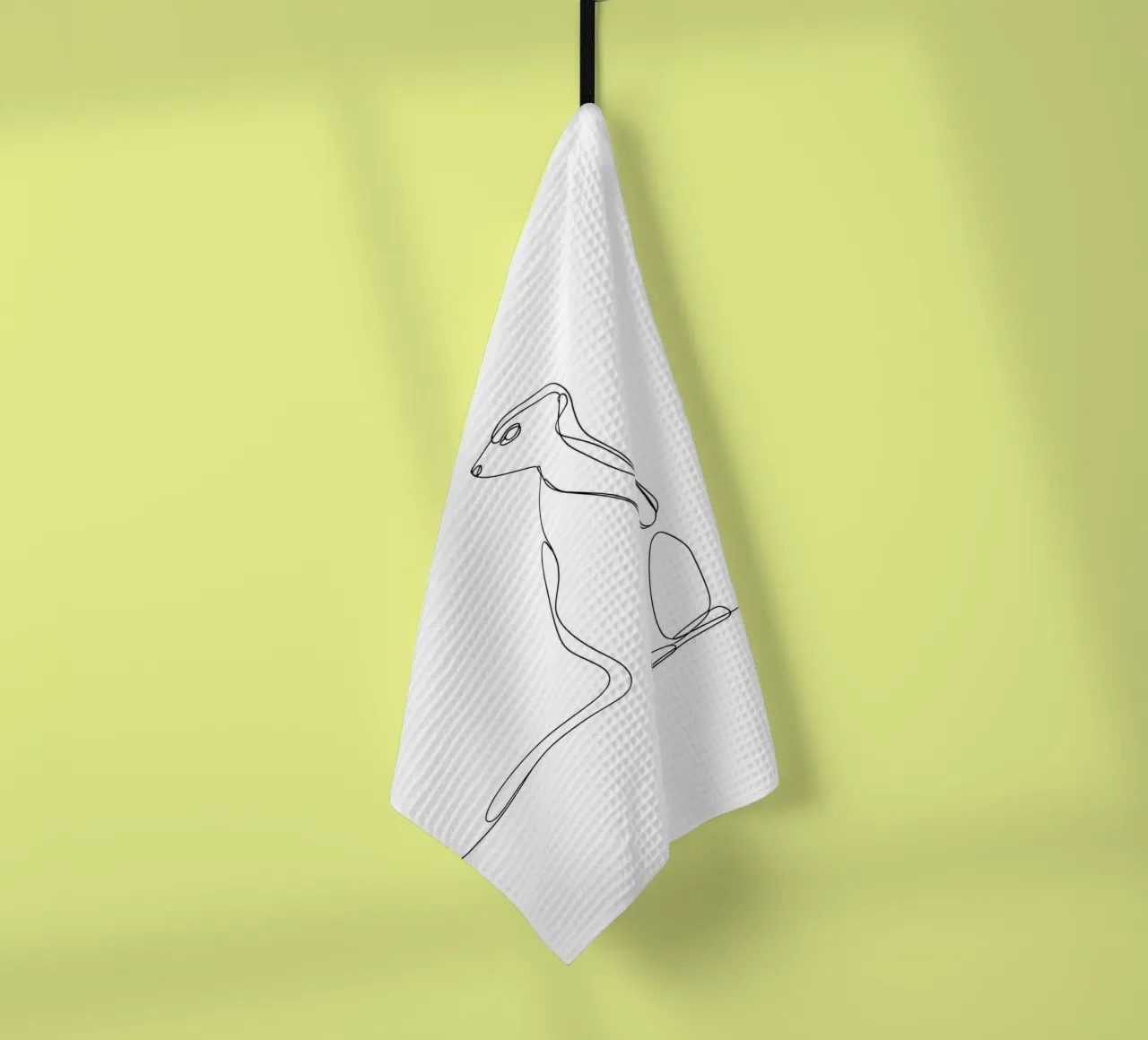 Suricate regardant en arrière Dessin au trait minimaliste torchon de Viv Line Art