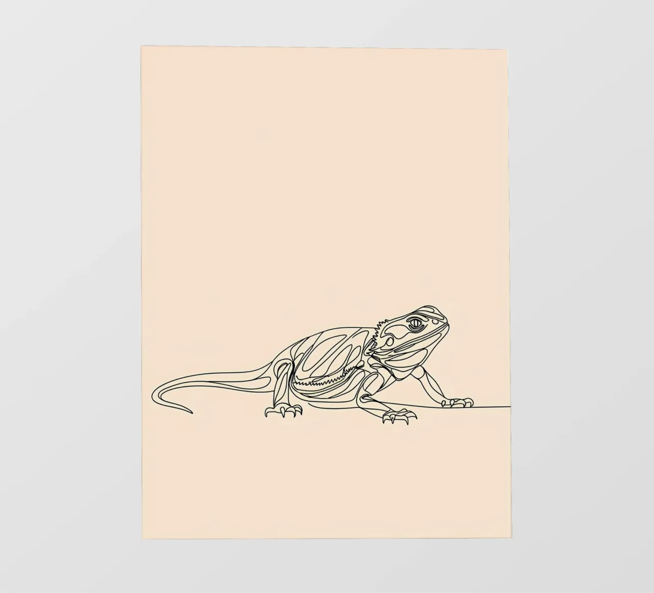 Line art minimalista della lucertola telo in pvc da Viv Line Art