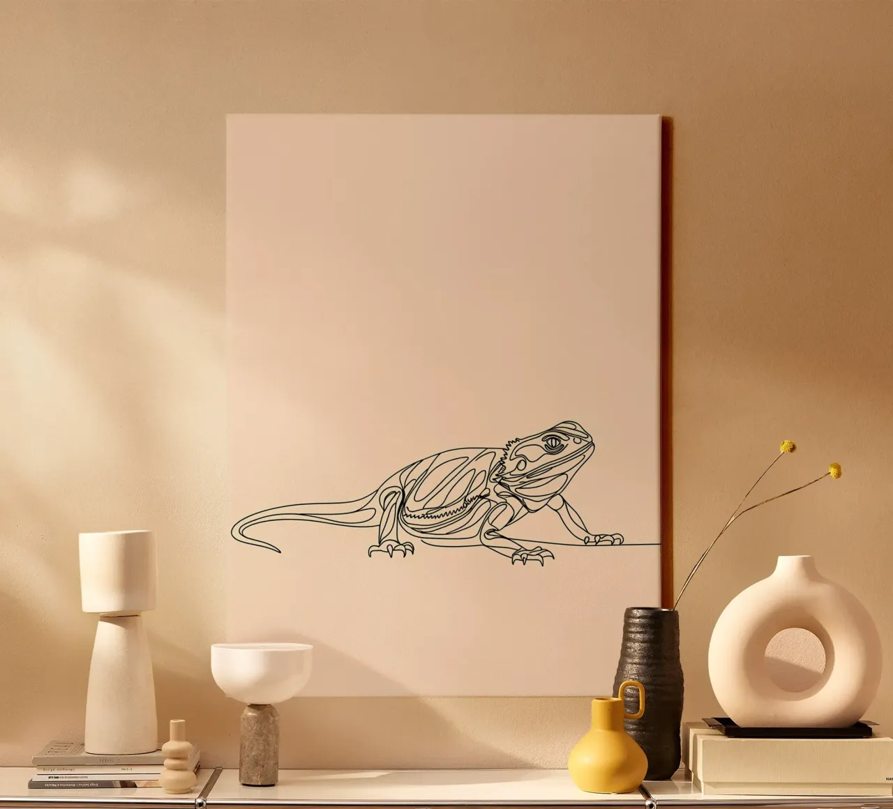 Lizard Minimalist Line Art canvas by Viv Line Art