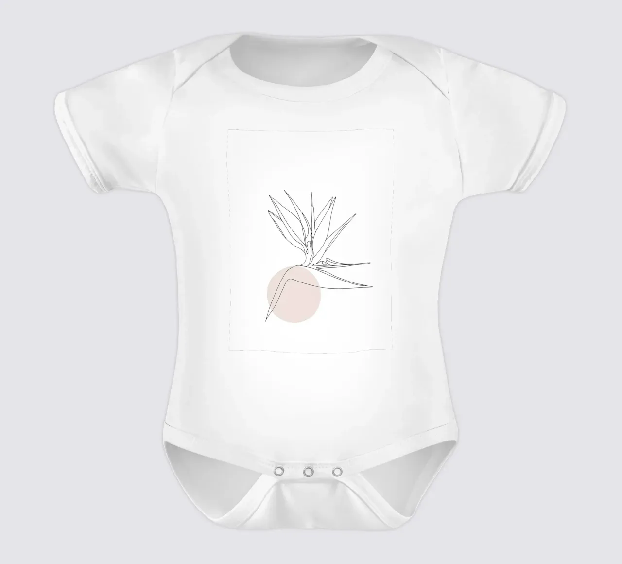 Bird of Paradise Minimalist Line Art short-sleeve baby romper by Viv Line Art