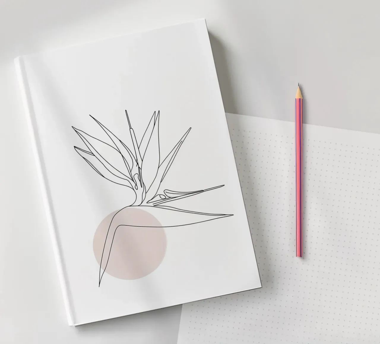 Bird of Paradise Minimalist Line Art notebook by Viv Line Art