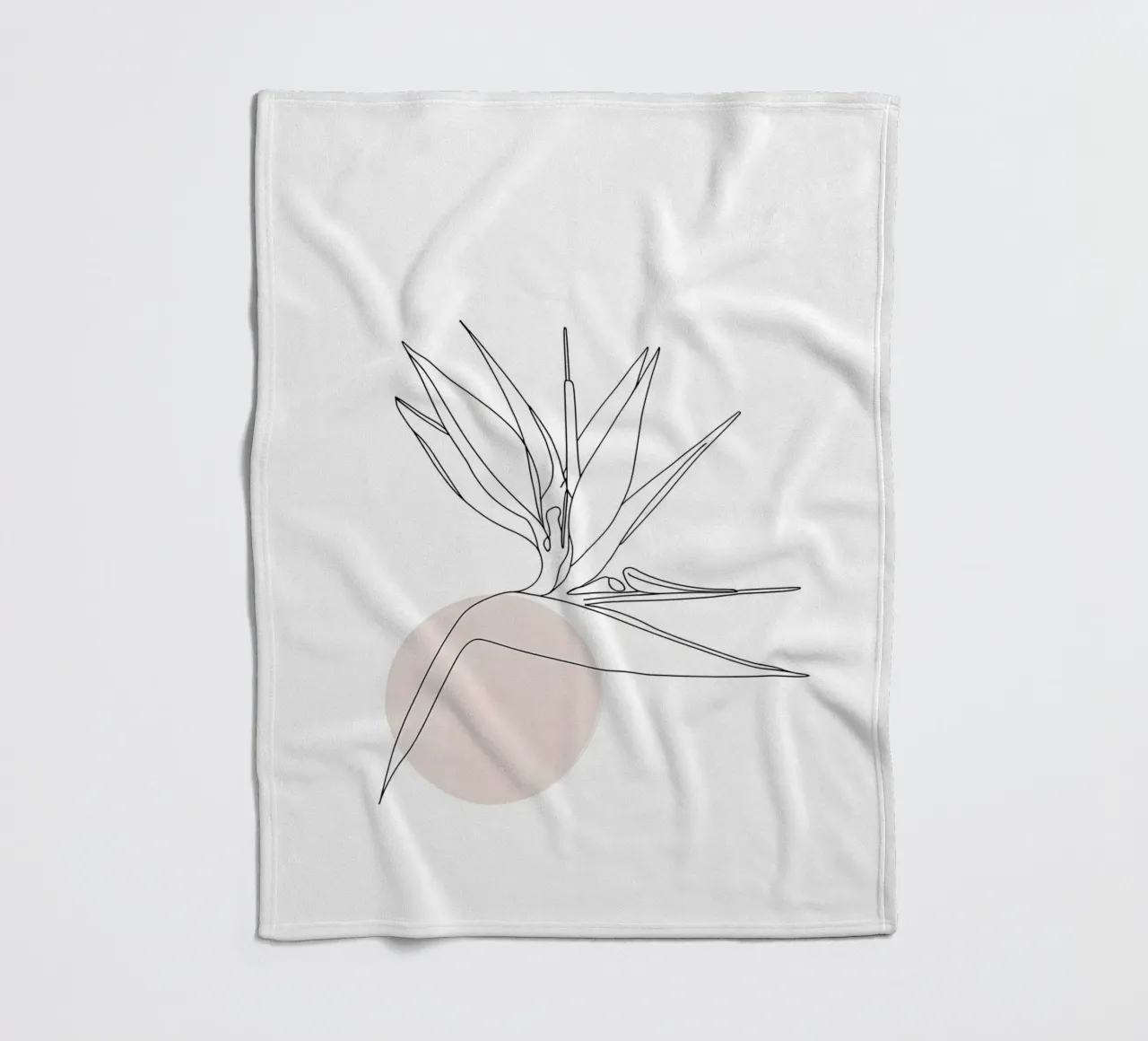 Uccello del Paradiso Line Art minimalista coperta in pile da Viv Line Art