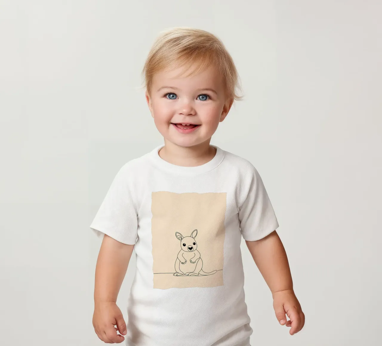 Cute Kangaroo Minimalist Line Art baby t-shirt by Viv Line Art