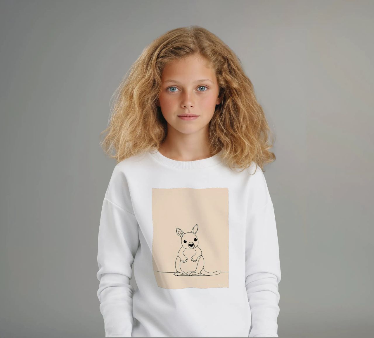 Canguro carino Line Art minimalista felpa bambino da Viv Line Art