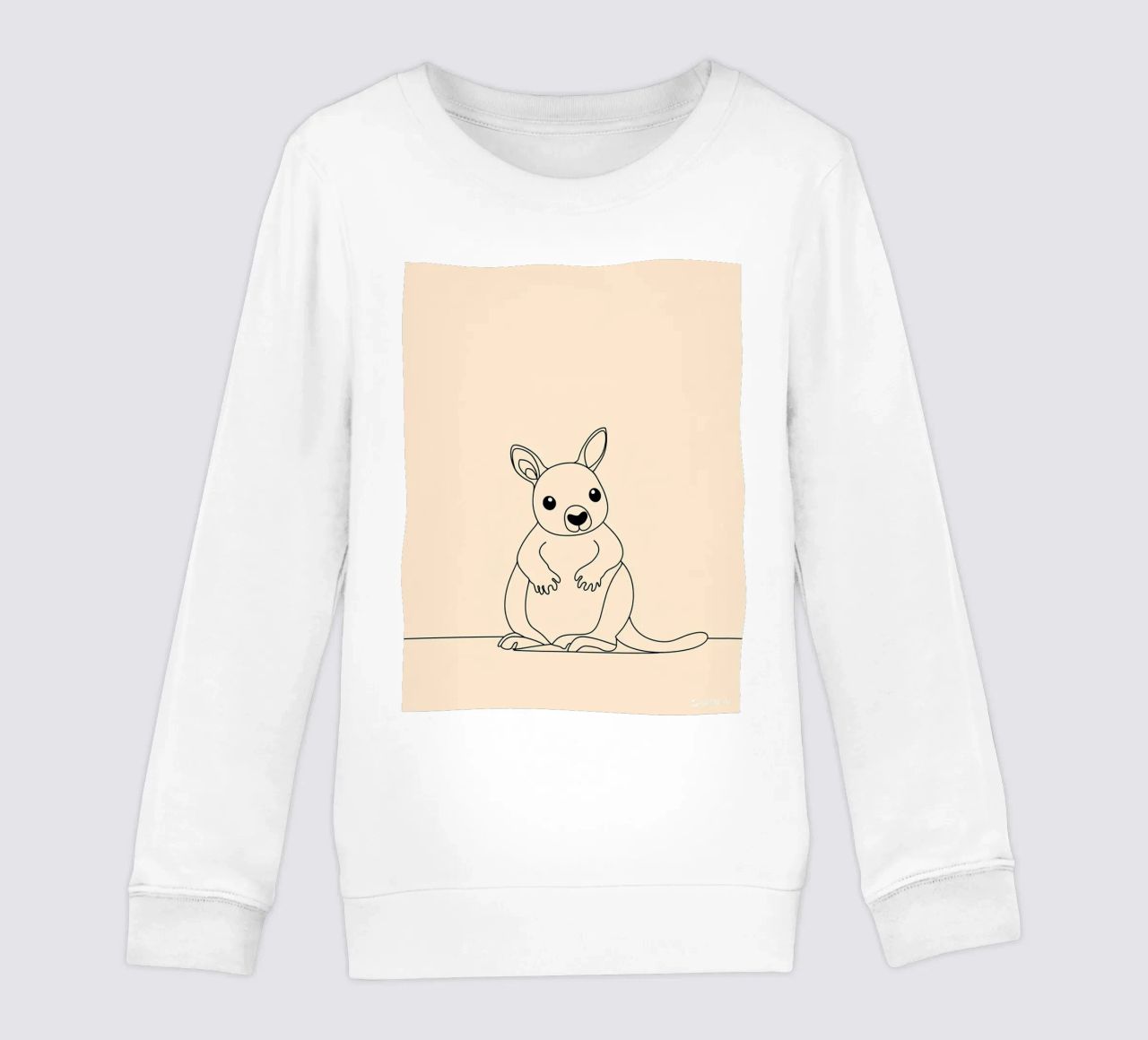 Canguro carino Line Art minimalista felpa bambino da Viv Line Art